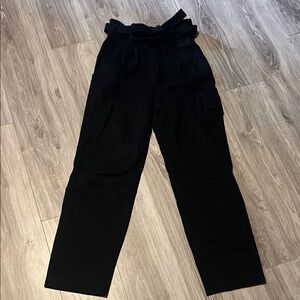 Wilfred Black Straight Leg Pants with High-Waisted Design